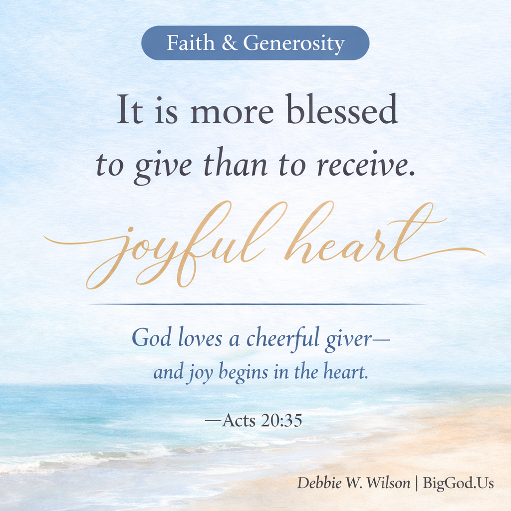 It is more blessed to give than to receive.